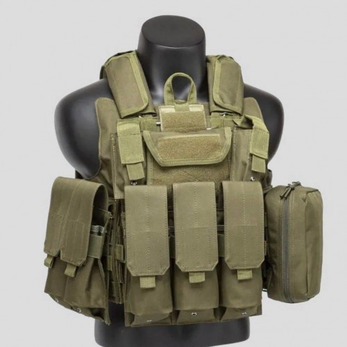 Тактический разгрузочный жилет «5 / пять карманов» с подсумками Tactical Molle Plate Carrier для съемных бронепластин в Орске